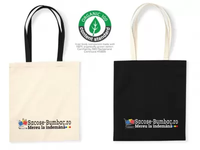 Sacoșe eco: bumbac organic, RPET, PLA