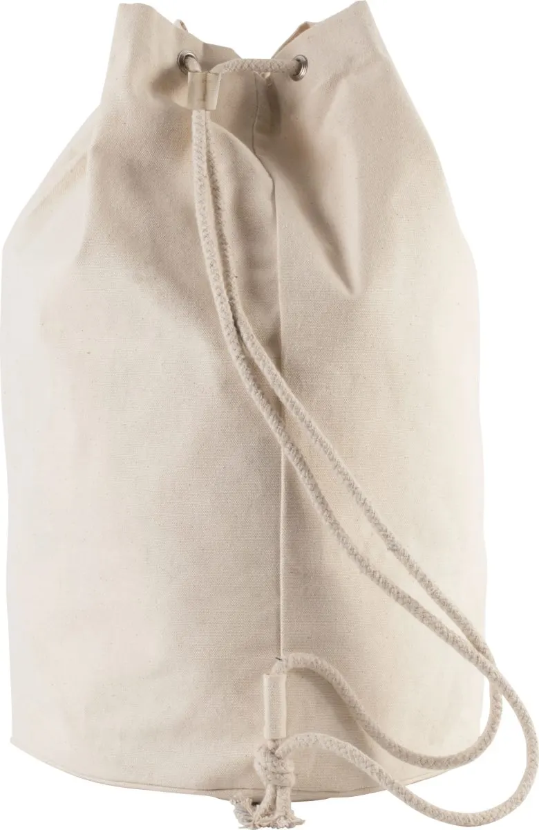 Cotton sailor-style bag with drawstring bag