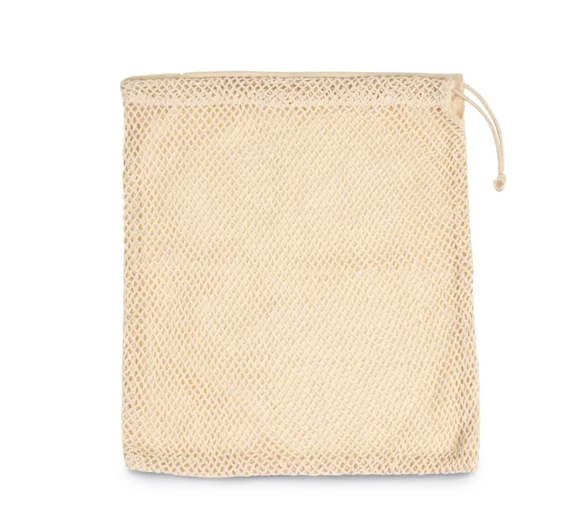 Mesh bag with drawstring bag carry handle