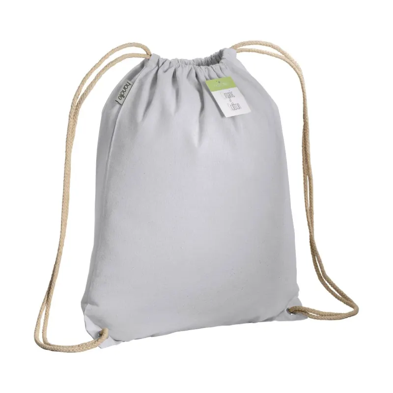 Pungă din bumbac organic cu șnur și colțuri întărite 140 g/m² – cu personalizare logo