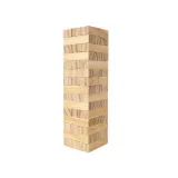 Turn din blocuri de lemn, 45 de blocuri, cu săculeț din bumbac – cu personalizare logo — fotografia 3