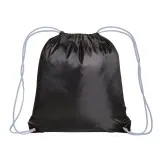 Rucsac din poliester negru 210T, cu închidere cu șnur, colțuri negre întărite – cu personalizare logo — fotografia 2