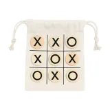 Joc de tic-tac-toe din lemn, cu pungă din bumbac – cu personalizare logo — fotografia 3