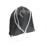 Rucsac din poliester negru 210T, cu închidere cu șnur, colțuri negre întărite – cu personalizare logo — fotografia 1