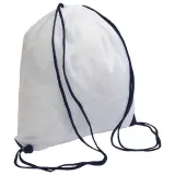 Rucsac alb din poliester 210T, cu închidere cu șnur, colțuri întărite – cu personalizare logo — fotografia 1