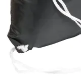 Rucsac din poliester negru 210T, cu închidere cu șnur, colțuri negre întărite – cu personalizare logo — fotografia 3