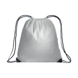 Rucsac alb din poliester 210T, cu închidere cu șnur, colțuri întărite – cu personalizare logo — fotografia 2