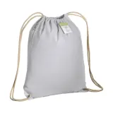 Pungă din bumbac organic cu șnur și colțuri întărite 140 g/m² – cu personalizare logo — fotografia 1
