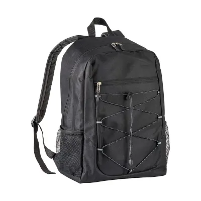 Rucsac din poliester 600D cu 4 buzunare (două buzunare laterale din plasă). Curele și spate căptușite – cu personalizare logo