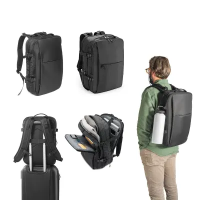 Rucsac de călătorie din poliester 600D reciclat de înaltă densitate pentru laptop de 17.3” Dallas – cu personalizare logo