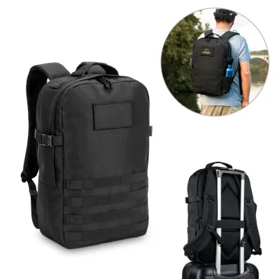 Rucsac în stil militar din poliester reciclat 600D, de înaltă densitate și căptușeală din poliester reciclat 210D 17'3' Edinburgh Bpack – cu personalizare logo