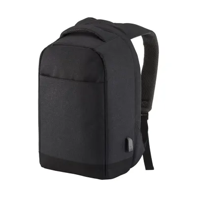 Rucsac pentru computer cu sistem de închidere antifurt, prevăzut cu port USB, confecționat din poliester – cu personalizare logo