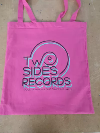Sacosa cotton bag lh magenta mostra tow sides records