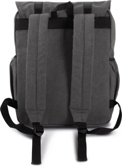 Flap-top canvas backpack