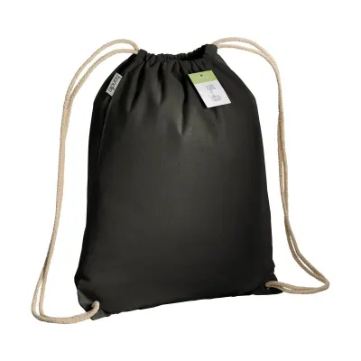 Pungă din bumbac organic cu șnur și colțuri întărite 140 g/m² – cu personalizare logo