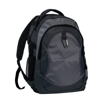Rucsac din poliester 1680D cu 4 buzunare (două buzunare laterale din plasă) și carabină – cu personalizare logo