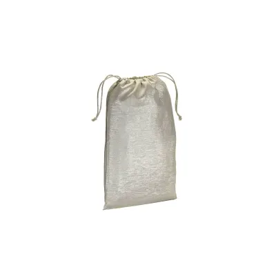 Pungă cadou din policoton strălucitor, de 90 g/m², cu închidere cu șnur din cotton – cu personalizare logo