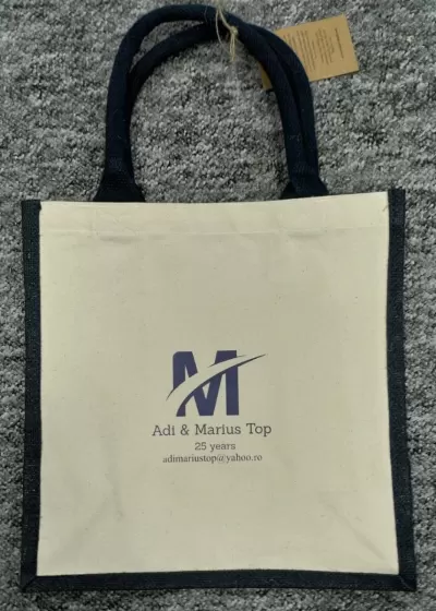 Printers Jute Midi Tote Personalizata