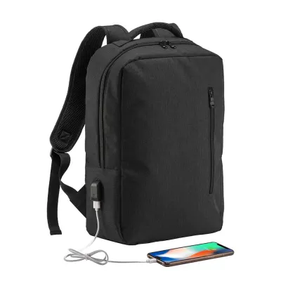 Rucsac pentru laptop din poliester 300D, cu 3 buzunare. Buzunar principal pentru laptop și buzunar lateral – cu personalizare logo