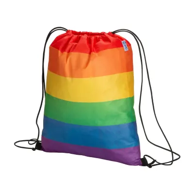 Rucsac Rainbow din R-PET de 70 g/m², cu închidere cu cordon – cu personalizare logo