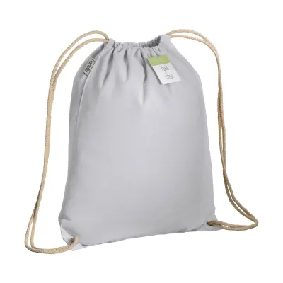 Pungă din bumbac organic cu șnur și colțuri întărite 140 g/m² – cu personalizare logo