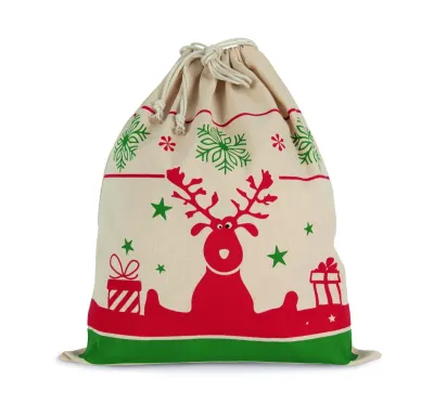 Drawstring bag with christmas patterns