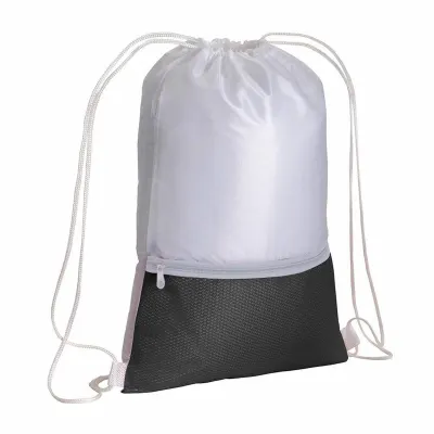 Rucsac din poliester 210T, cu buzunar colorat cu fermoar și închidere cu șnur – cu personalizare logo