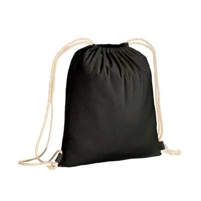 Rucsac în culori uni, din bumbac reciclat (140 g/m²). Închidere cu două șnururi – cu personalizare logo