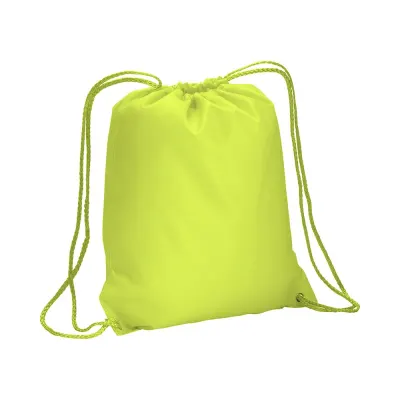 Rucsac din poliester fluorescent 210T, cu închidere cu șnur și colțuri întărite – cu personalizare logo