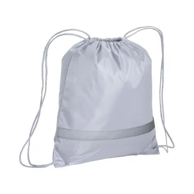 Rucsac din poliester 210T, cu bandă reflectorizantă, închidere cu șnur și colțuri întărite – cu personalizare logo