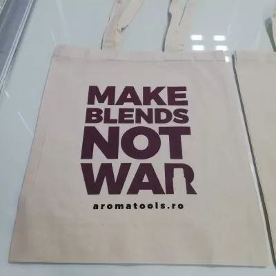 Sacose bumbac sbt 145g personalizata transfer termic make blends not war aromatools.ro