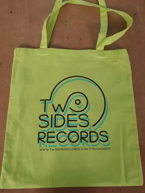 Sacosa cotton bag lh verde mostra tow sides records